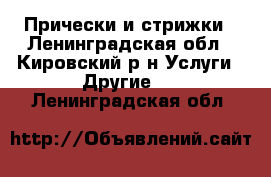 Прически и стрижки - Ленинградская обл., Кировский р-н Услуги » Другие   . Ленинградская обл.